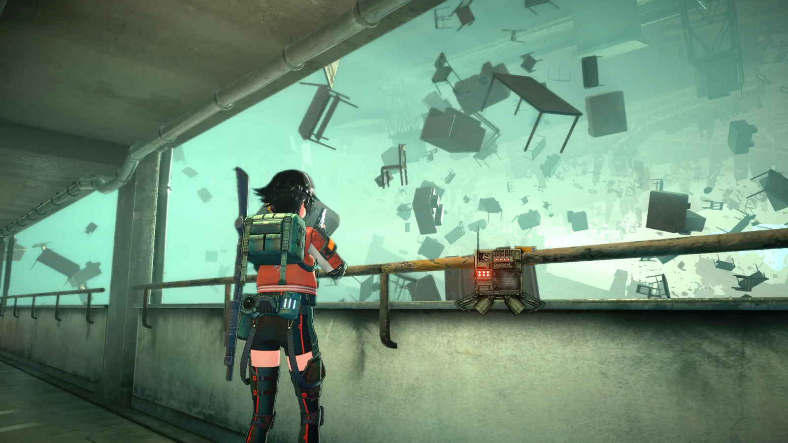 Deretan screenshot ANOMALITH yang memperlihatkan eksplorasi Otherworlds, third-person shooting, area liminal, dan investigasi Reona di zona berbahaya - gambar 5