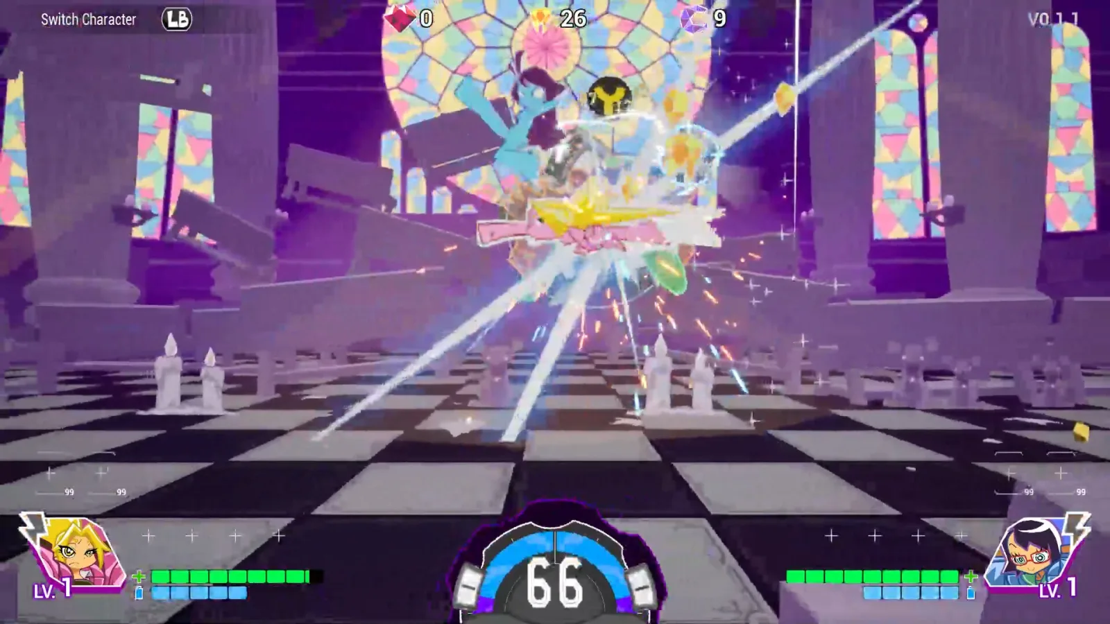 Deretan screenshot gameplay Awaking Beauty: 夢閃少女 yang memperlihatkan aksi tag Flora dan Mary, pertarungan melawan Nightmare, ability, chip, armor break, kombo, dan dunia mimpi bergaya kartun penuh warna - gambar 2