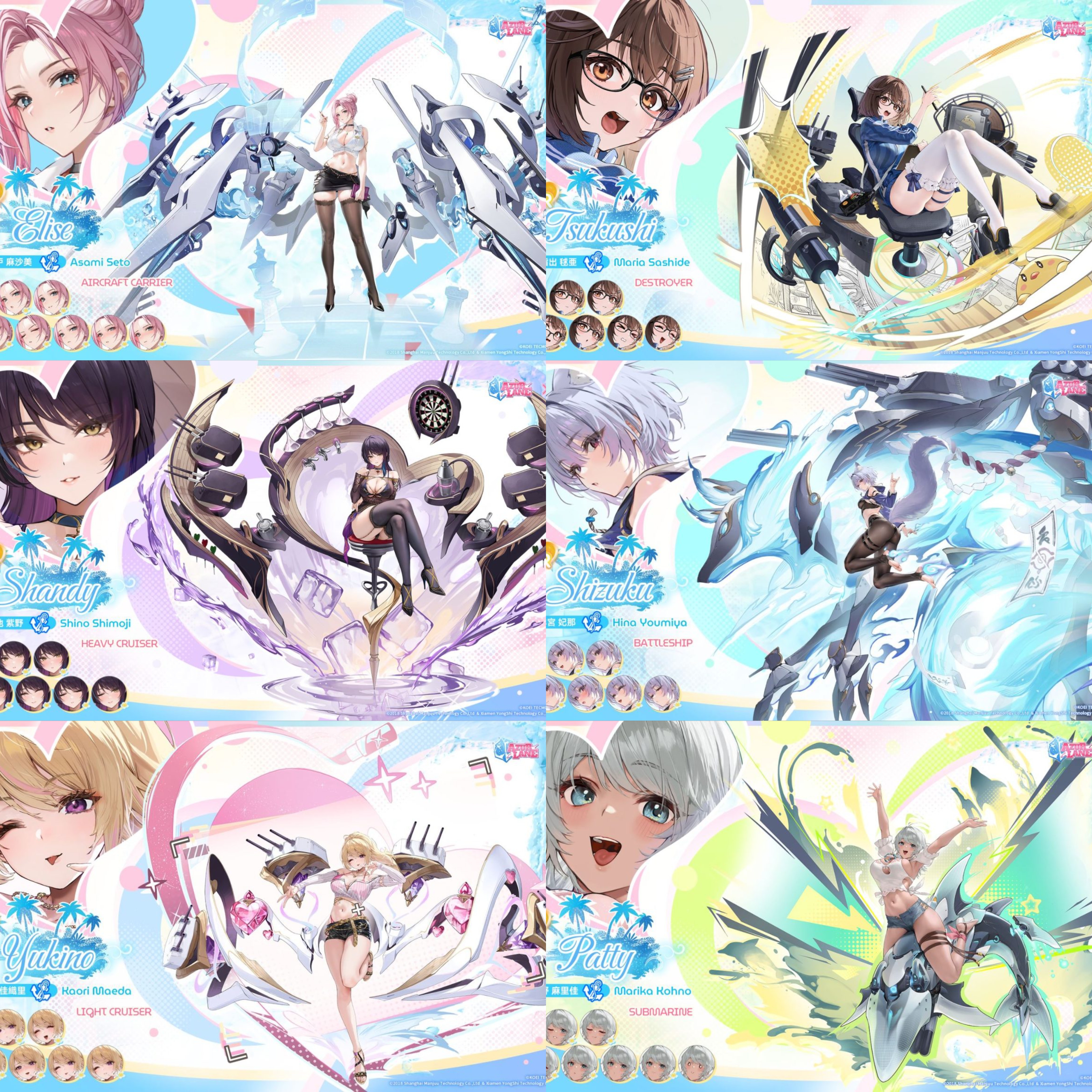 Visual utama kolaborasi ketiga Azur Lane x Dead or Alive Xtreme Venus Vacation dengan enam karakter baru dari Venus Islands