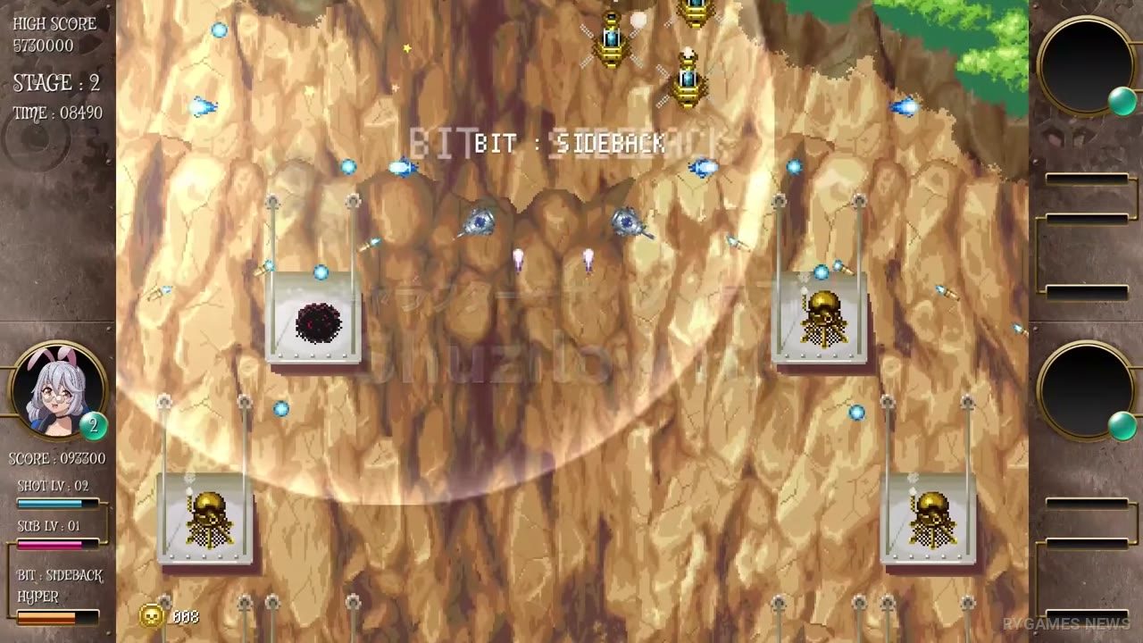 Screenshot Bounty Sisters menampilkan gameplay vertical shoot 'em up, stage, dan boss battle - gambar 9
