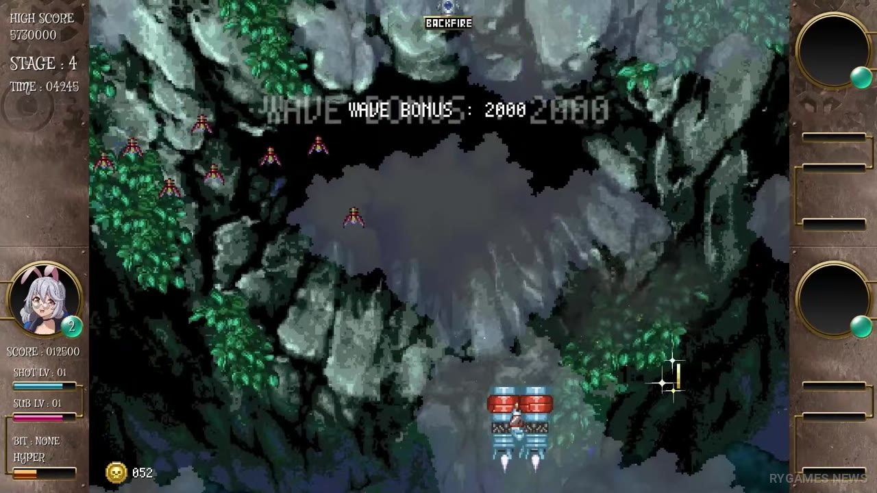 Screenshot Bounty Sisters menampilkan gameplay vertical shoot 'em up, stage, dan boss battle - gambar 13