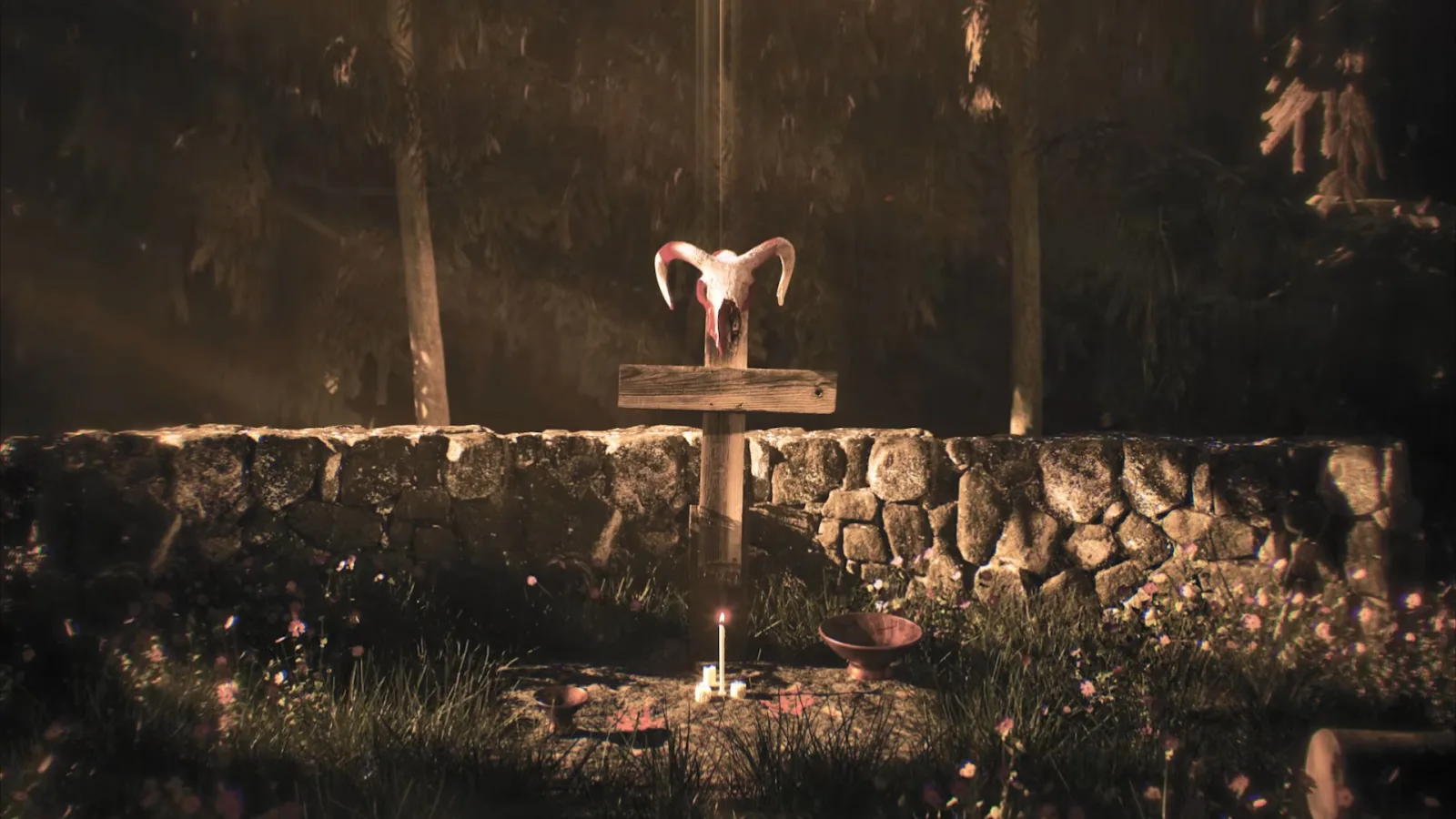 Deretan screenshot Curse of the Crimson Stag yang memperlihatkan Whiteroot Hotel, area sekitar hotel, suasana investigasi, dan atmosfer folk horror yang penuh misteri - gambar 14