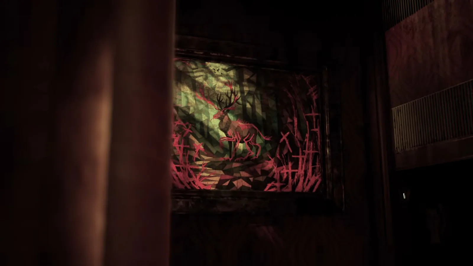 Deretan screenshot Curse of the Crimson Stag yang memperlihatkan Whiteroot Hotel, area sekitar hotel, suasana investigasi, dan atmosfer folk horror yang penuh misteri - gambar 17