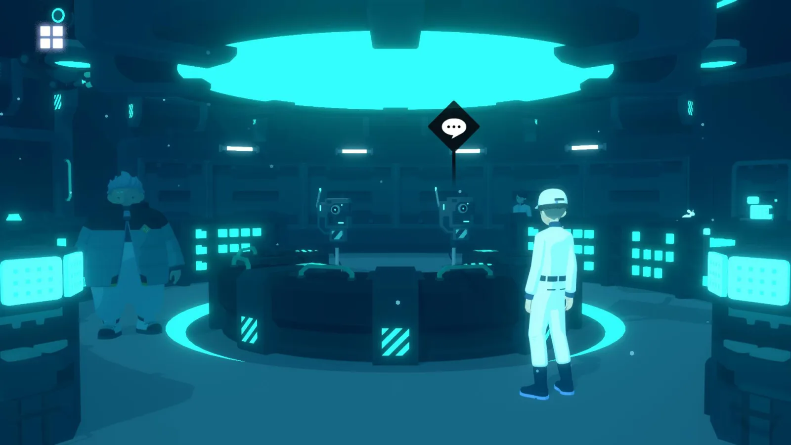 Deretan screenshot gameplay D-topia yang memperlihatkan komunitas futuristik, puzzle logika, interaksi penghuni, fasilitas hunian, bright public reality, hidden Block Side, dan suasana puzzle adventure yang lembut - gambar 6