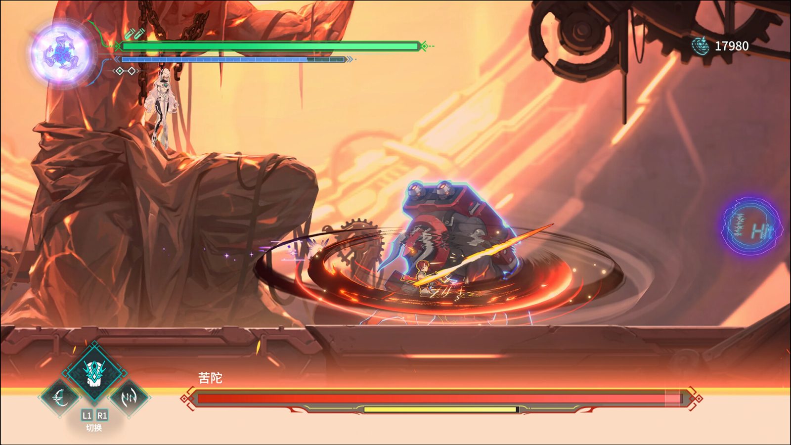 Visual Gameplay Vanishing Starlight yang menonjolkan nuansa cyberpunk dan mitologi Timur yang gelap dan misterius