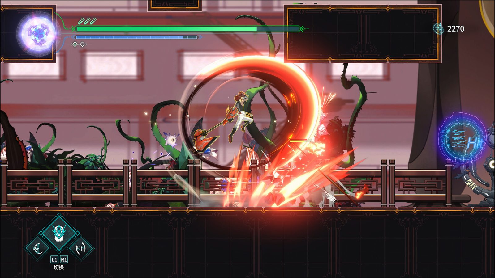 Aksi side-scrolling Vanishing Starlight yang menonjolkan tempo tempur cepat dan eksplorasi Metroidvania