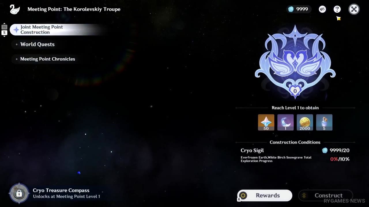 Cryo Sigil, tutorial Meeting Point, dan halaman kontribusi - gambar 6