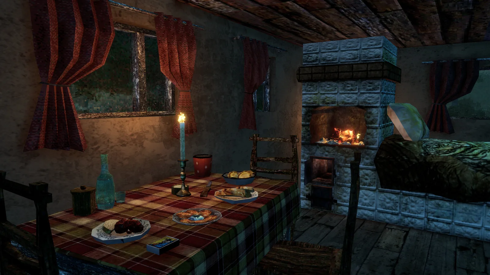 Deretan screenshot gameplay Dread Fields yang memperlihatkan rutinitas farming, rumah terpencil, ladang, hewan ternak, hutan, suasana desa Eropa Timur, dan teror living dead di sekitar pemain - gambar 8
