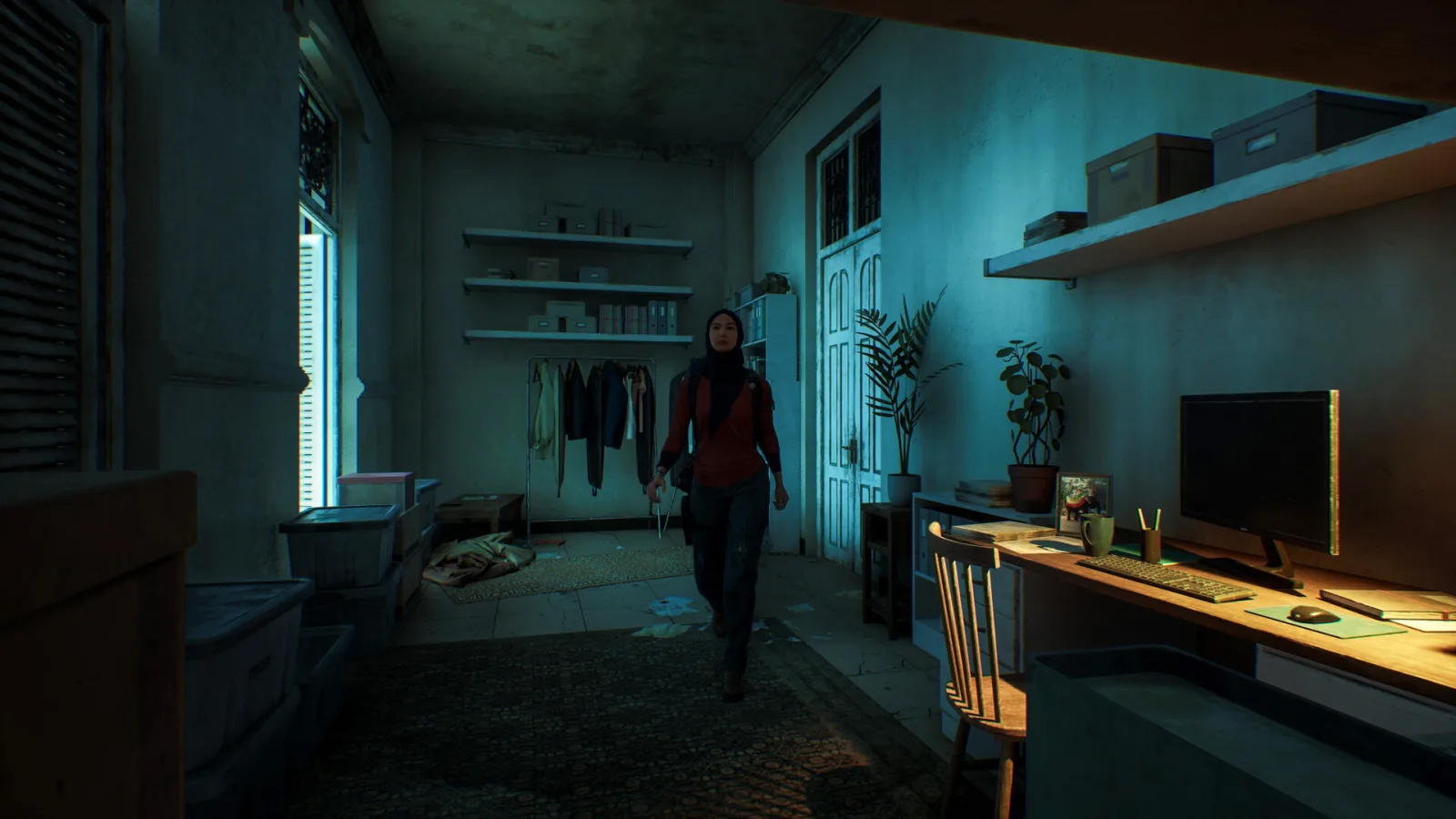 Deretan screenshot AGNI: Village of Calamity yang memperlihatkan eksplorasi Desa Purba, suasana ritual, investigasi, puzzle lingkungan, ancaman brutal, dan elemen survival horror sinematik - gambar 3