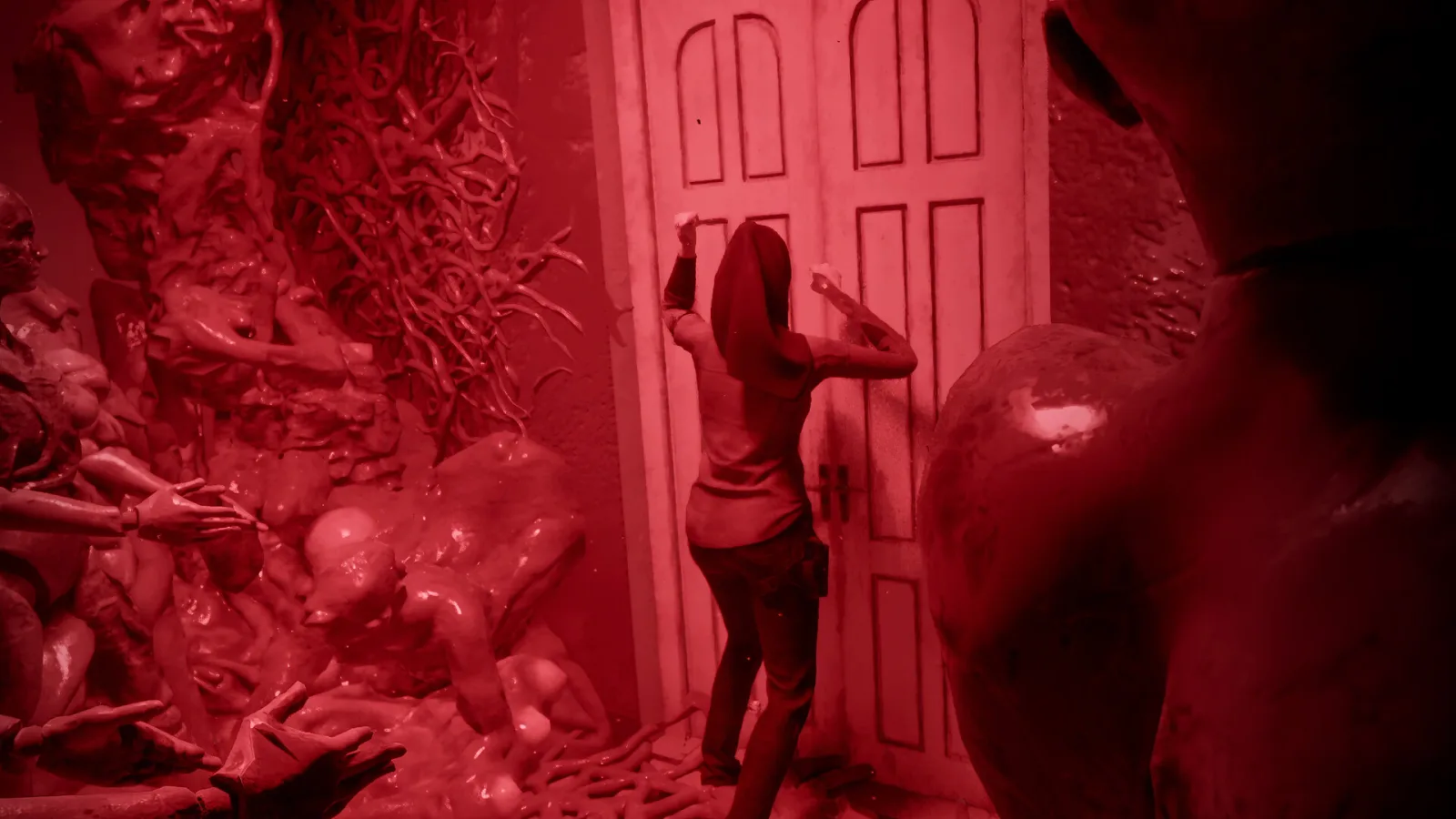 Deretan screenshot AGNI: Village of Calamity yang memperlihatkan eksplorasi Desa Purba, suasana ritual, investigasi, puzzle lingkungan, ancaman brutal, dan elemen survival horror sinematik - gambar 4