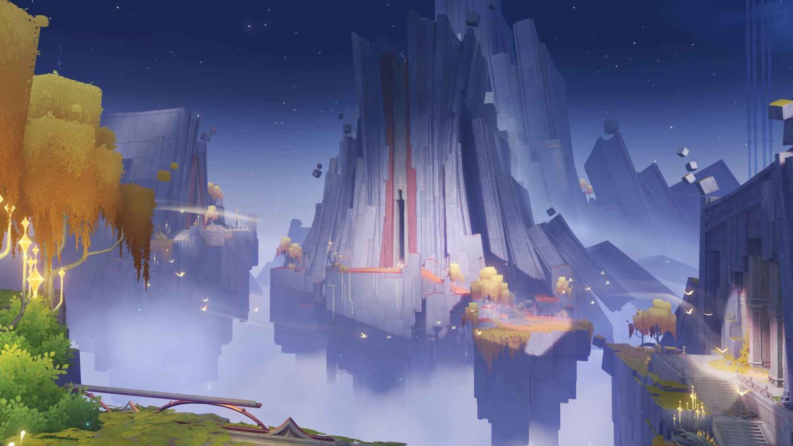 Visual area baru Mondstadt utara dan Temple of Space yang menjadi pusat eksplorasi di versi Luna VI