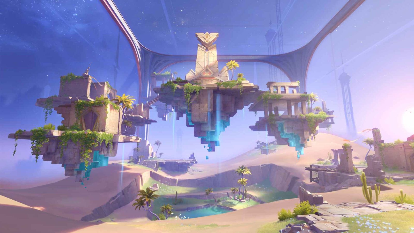 Visual area baru Mondstadt utara dan Temple of Space yang menjadi pusat eksplorasi di versi Luna VI