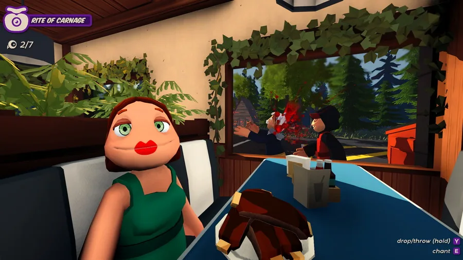 Deretan screenshot gameplay Grilluminati yang menampilkan restoran grill, kerja sama cultist, ritual rahasia, kekacauan dapur, pelanggan yang mulai curiga, dan proses menyembunyikan bukti - gambar 4