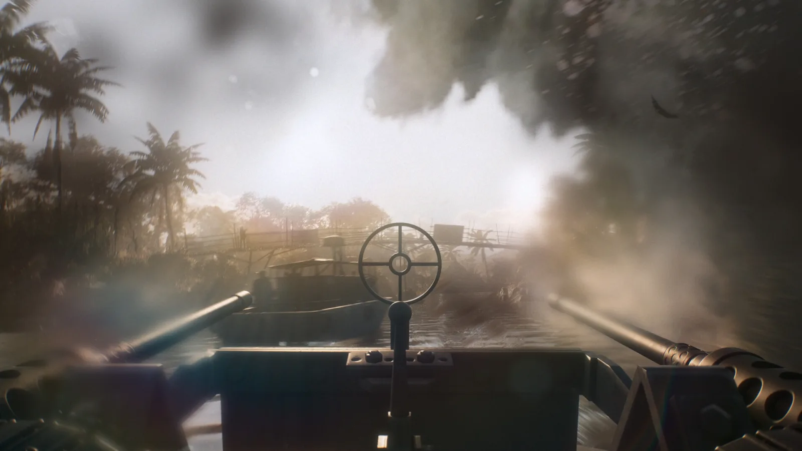 Deretan screenshot Hell Let Loose: Vietnam yang memperlihatkan perang hutan, helikopter, patrol boat, terowongan, dan pertempuran 50v50 di medan Vietnam - gambar 5