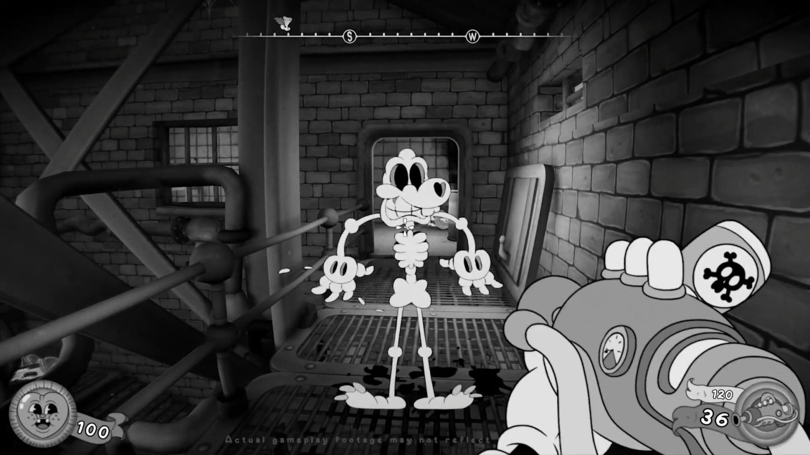 Cuplikan visual MOUSE: P.I. for Hire dengan gaya kartun hitam-putih ala animasi 1930-an