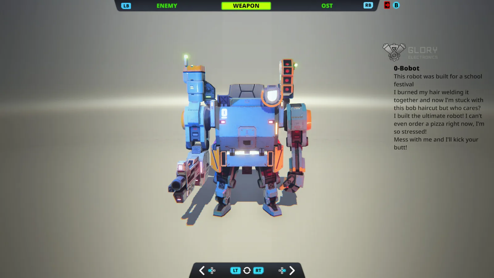 Deretan screenshot Oh! Robot: Legendary Mechanic yang memperlihatkan Judy, ZEROBOT, aksi top-down shooter, robot musuh, dan nuansa mecha klasik - gambar 6