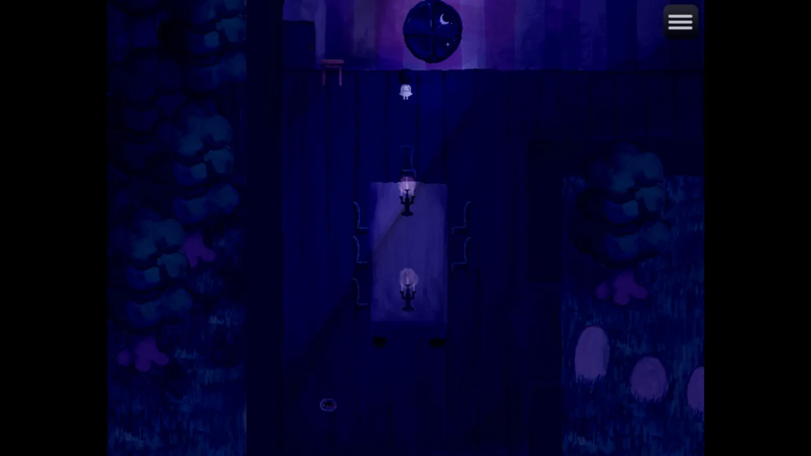 Deretan screenshot Rabbit Circle yang memperlihatkan gereja terbengkalai, para gadis, suasana tidak nyaman, dan elemen horor psikologis dalam game - gambar 2