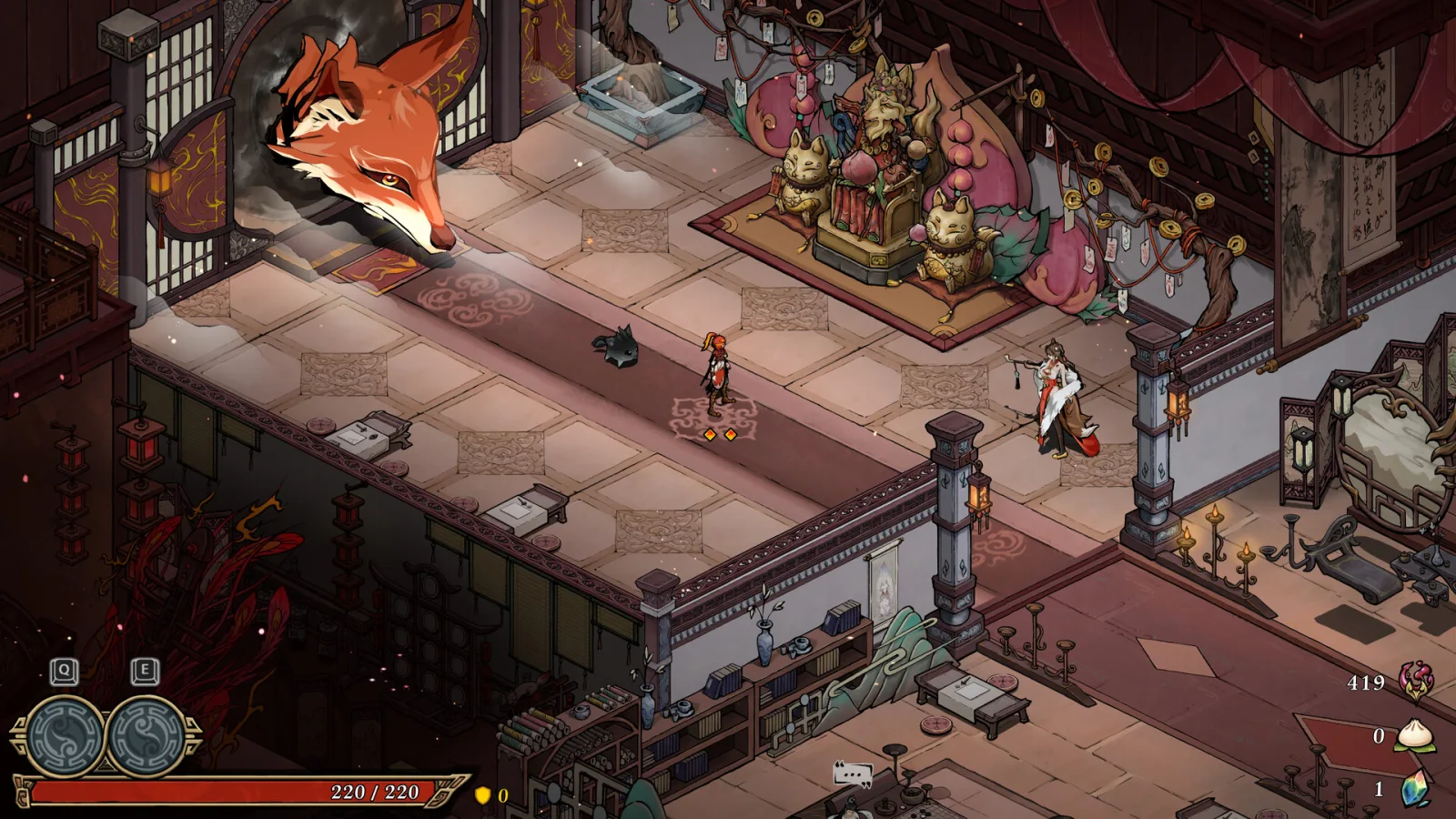 Deretan screenshot Realm of Ink yang menampilkan Oread dari BlazBlue Entropy Effect, combat roguelite, Ink Gem, Ink Pet, boss battle, dan dunia bergaya lukisan tinta - gambar 9