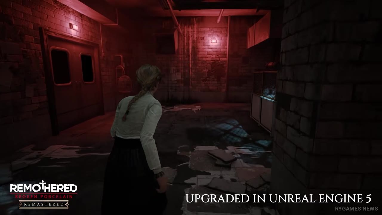 Screenshot Remothered: Broken Porcelain Remastered menampilkan Ashmann Inn, stealth horror, stalker, dan visual UE5 - gambar 5