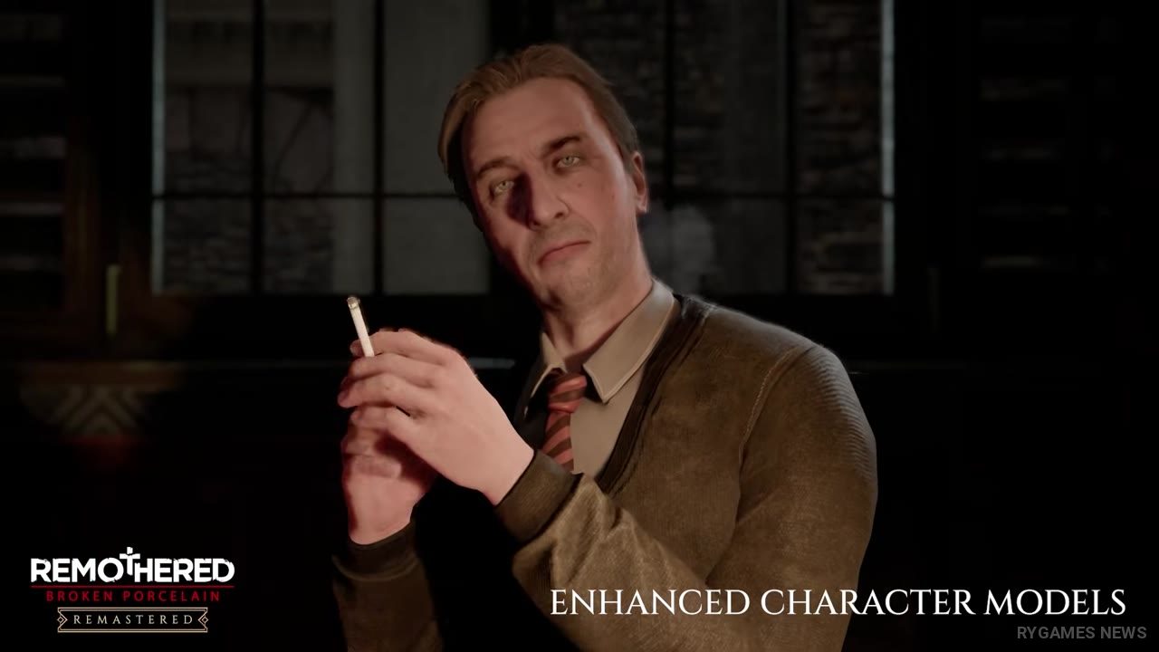 Screenshot Remothered: Broken Porcelain Remastered menampilkan Ashmann Inn, stealth horror, stalker, dan visual UE5 - gambar 11