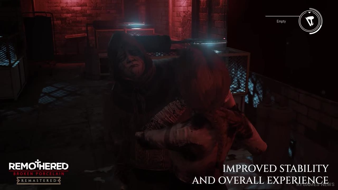 Screenshot Remothered: Broken Porcelain Remastered menampilkan Ashmann Inn, stealth horror, stalker, dan visual UE5 - gambar 13