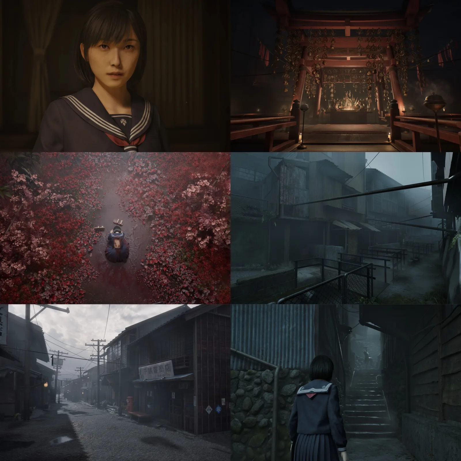 Silent Hill f menampilkan horor psikologis berlatar Jepang tahun 1960-an dengan kabut, kota sunyi, dan visual bunga merah yang mengganggu