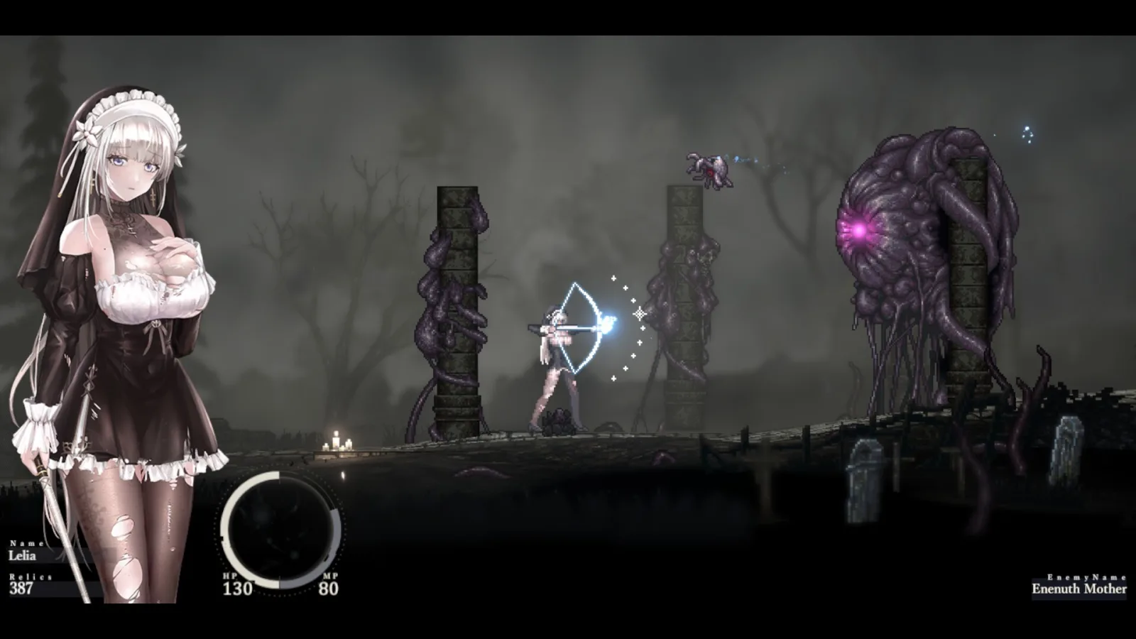 Deretan screenshot SiNiSistar 2 yang memperlihatkan dunia dark fantasy, aksi Lilia, dungeon, monster, boss, dan update Ver.1.3.0 - gambar 3
