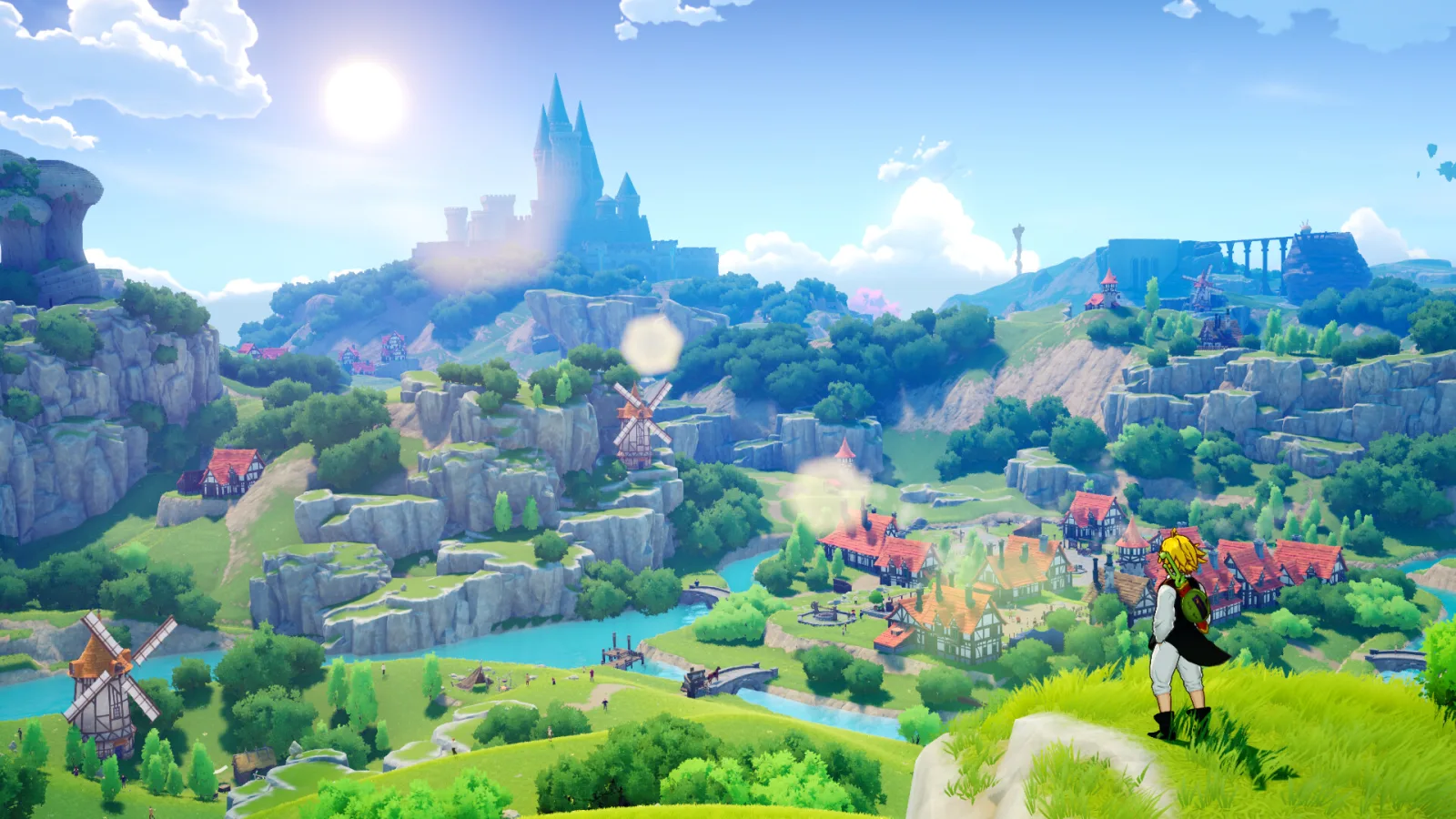 Deretan screenshot gameplay The Seven Deadly Sins: Origin yang menampilkan Clotho, eksplorasi Britannia, combat open-world, dungeon, boss challenge, event cube, dan update high difficulty terbaru - gambar 2