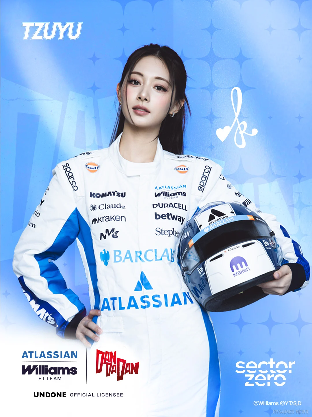 Visual Resmi TZUYU untuk Williams F1 x DAN DA DAN