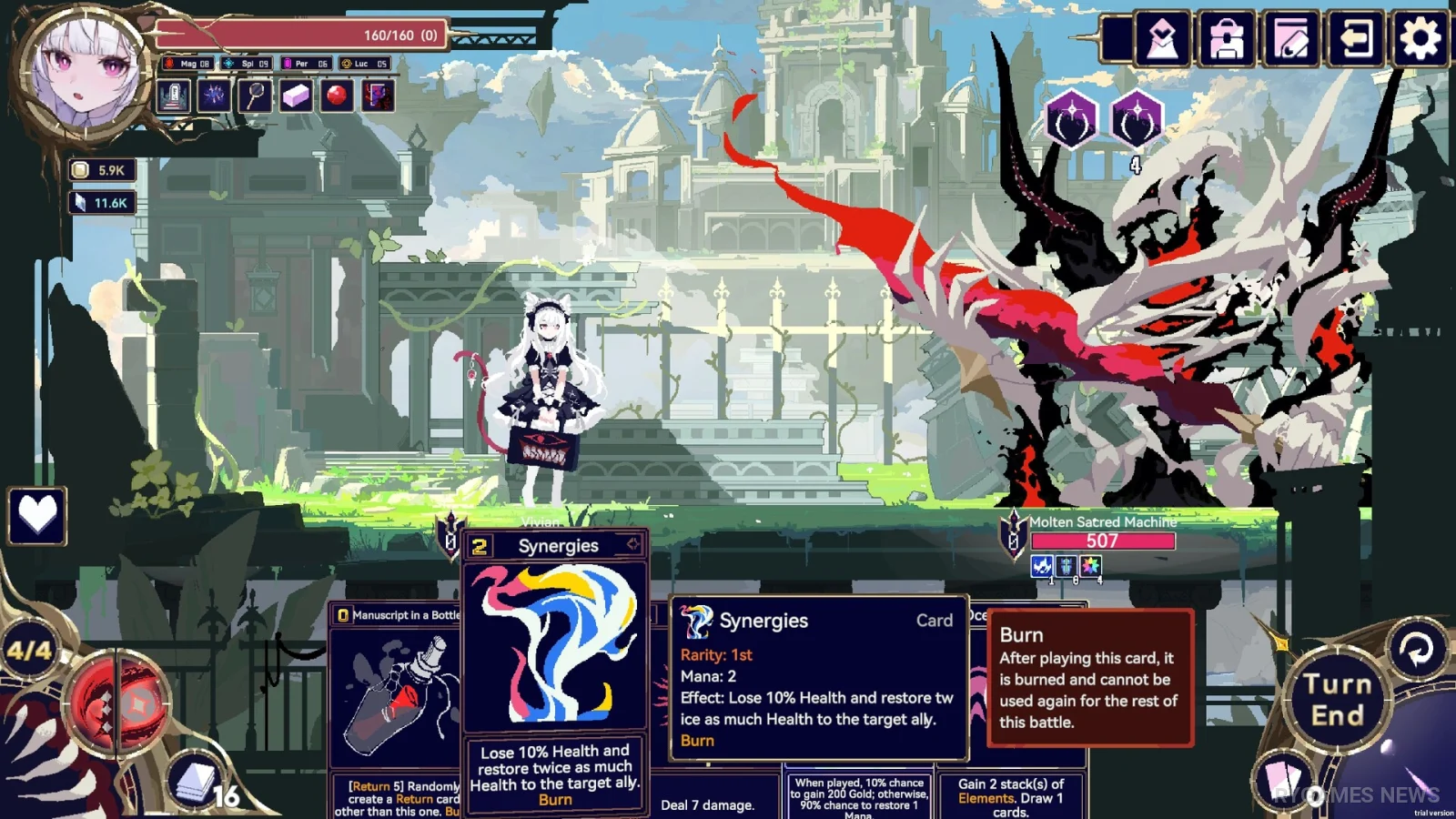 Screenshot gameplay Witch's Apocalyptic Journey dari Steam - gambar 2